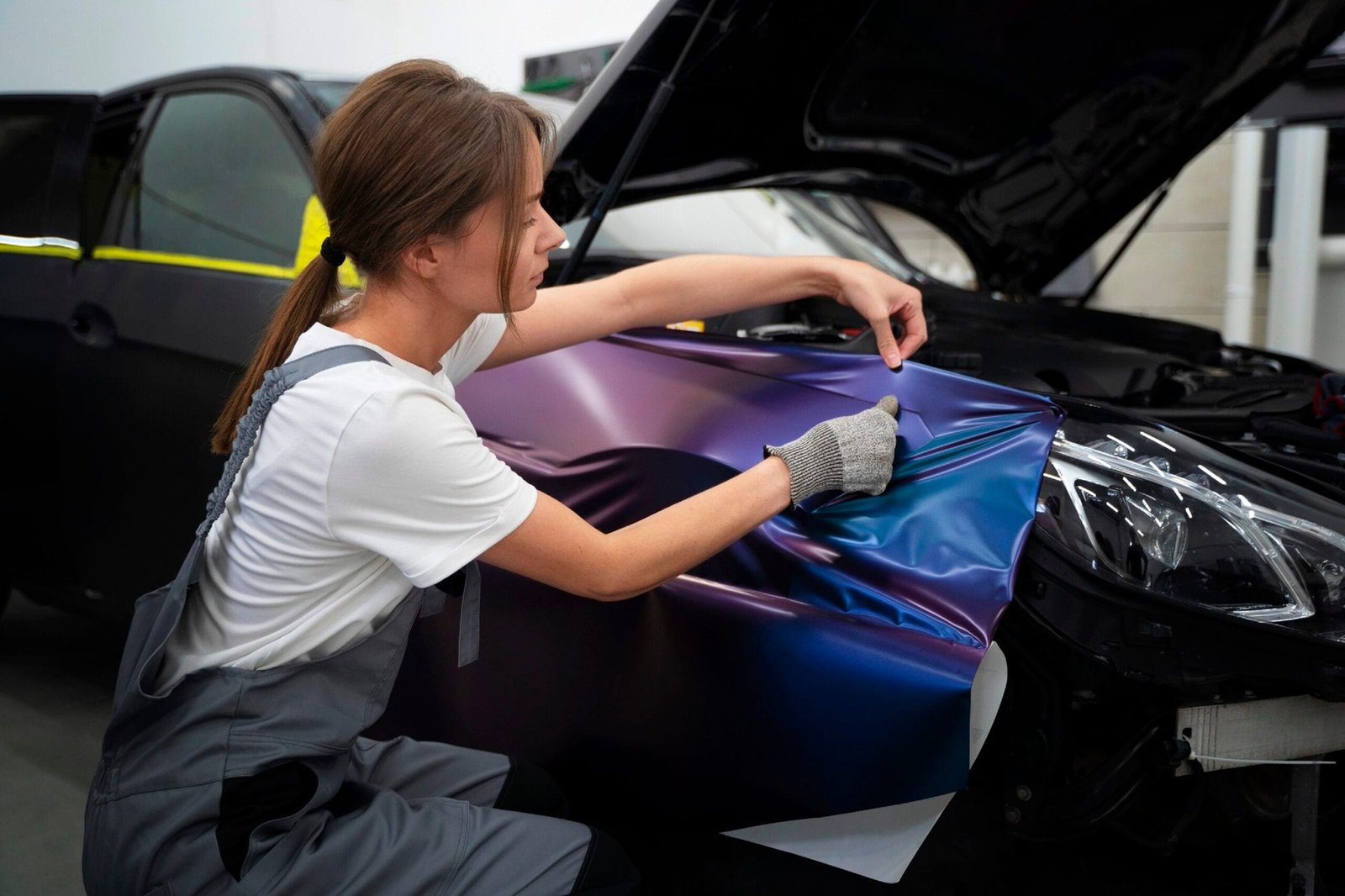 applying car wrap