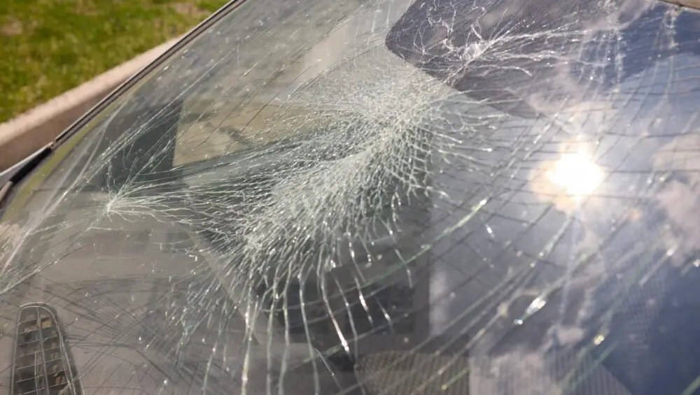 Cracked windshield damage needing windshield repair Langley service