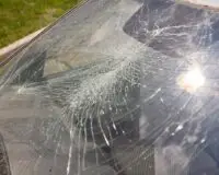 Cracked windshield damage needing windshield repair Langley service